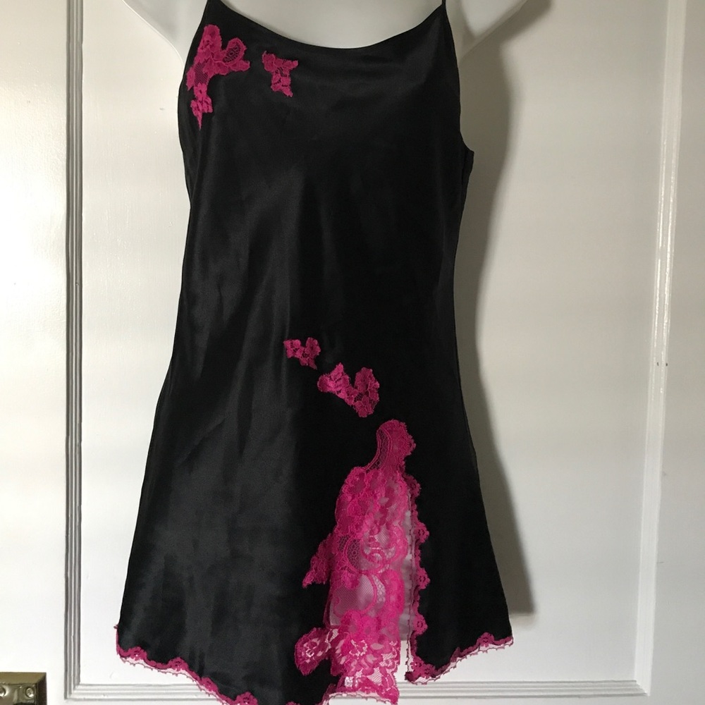 Victoria secret sexy black camisole with pink lace